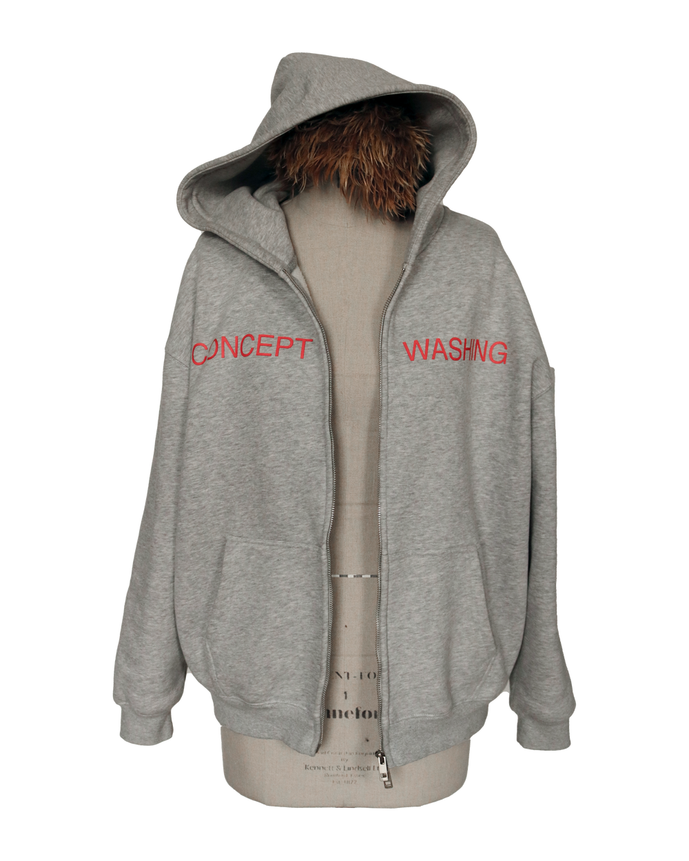 CONCEPT WASHING ZIP UP HOODIE