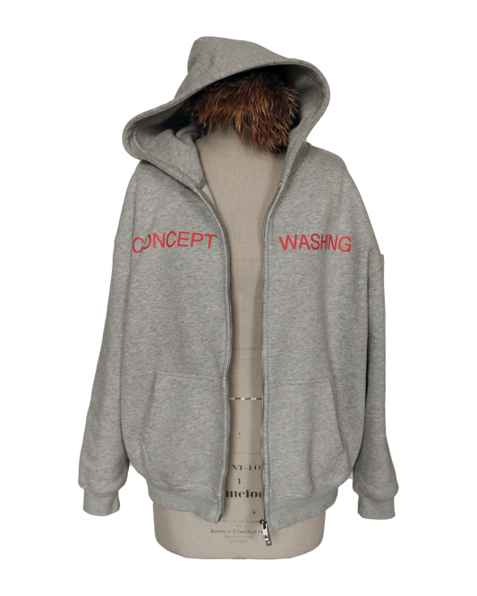 CONCEPT WASHING ZIP UP HOODIE